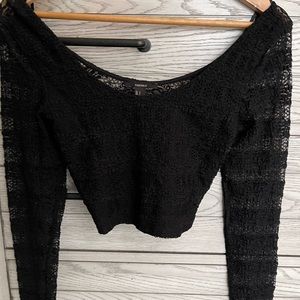 Long sleeve Black dressy crop